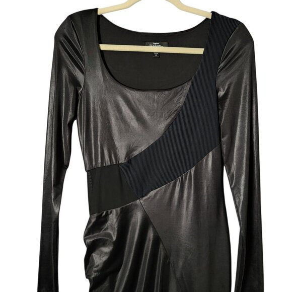 Bebe Addiction Womens Y2K Black Bandage Ruched Bodycon Long Sleeve Dress Medium - Picture 2 of 11